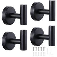 304 Stainless Steel Self-Adhesive Wall Hooks for Bathroom and Kitchen, Punch-Free Round Coat and Hat Hangers