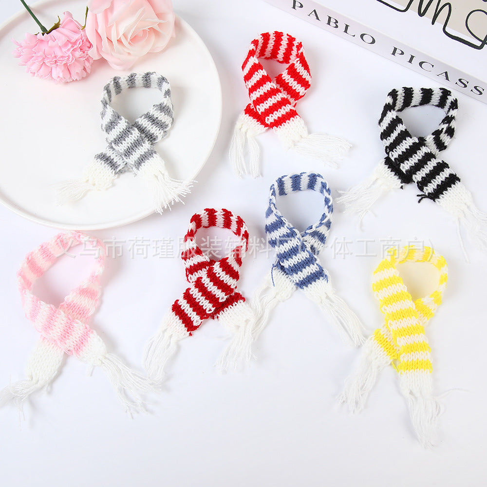 Mini Knitted Doll Scarf for DIY Craft and Decoration
