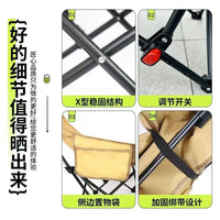 Portable Folding Recliner with Footrest for Outdoor Camping and Lunch Break