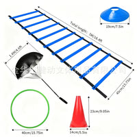 Agility Ladder Training Set with Resistance Parachute, Disc Cones, Hurdles, and Jump Rope for Soccer Training
