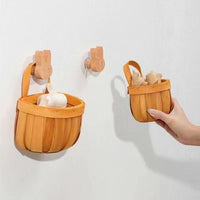 Handwoven Bamboo Storage Basket for Ginger and Garlic, Wall-Mounted Kitchen Organizer
