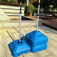 Retractable Sun Shade Net Support Pole with Base for Patio Garden Canopy