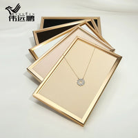Jewelry Display Tray with Metal Frame for Rings Necklaces Bracelets, Storage Organizer for Showcases