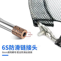 Telescopic Stainless Steel Fishing Landing Net with Foldable Head