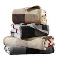 Japanese Style Plaid Cotton Bath Towel for Adults