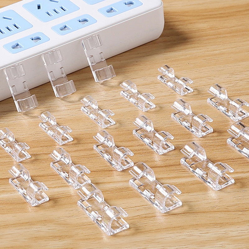 Self-Adhesive Cable Organizer Clips for Power Strips and Wires