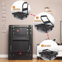 Foldable Platform Hand Truck with Silent Wheels for Warehouse and Moving