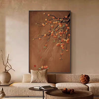 Persimmon Ruyi Entrance Decorative Painting, Chinese Style Living Room Hallway Wall Art