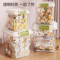 Stackable Transparent Storage Box with Lid for Toys, Snacks, and Blocks