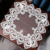 Lace Dust Cover Tablecloth for Nightstands and Small Tables, European Style Decorative Square Mat