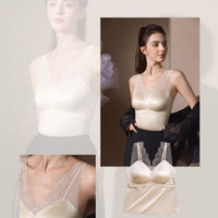 Silk Satin Lace Camisole with V-Neck and Backless Design