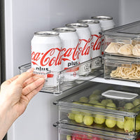 Clear Refrigerator Drawer Organizer with Lid, Stackable Food Storage Container for Kitchen Pantry