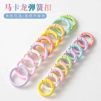 DIY Colorful Enamel Spring Snap Hook Round Key Ring Buckle for Jewelry Making 25mm