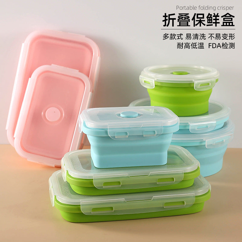 Collapsible Silicone Lunch Box Set for Microwave & Food Storage