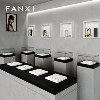 FANXI Luxury Leather Jewelry Display Tray for Rings, Necklaces, and Earrings
