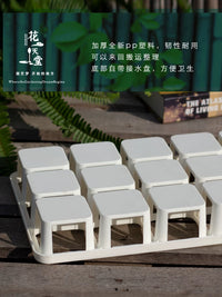 Thickened Square Plastic Succulent Planter with 15-Cell Drip Tray for Seedling Propagation