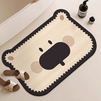 Cartoon Diatomaceous Earth Bath Mat Non-Slip Absorbent Shower Room Floor Mat