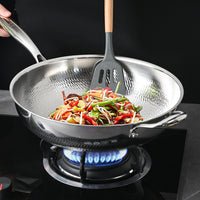 Titanium Wok Non-stick Round Bottom Induction Cooktop Gas Stove Compatible