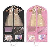 Kids' Pink Garment Bag with Zipper, Dance Performance Costume Dust Cover, Thick Non-Woven Fabric