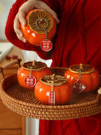 Persimmon Ornaments with Tray and Charms for New Home Housewarming Gift Set