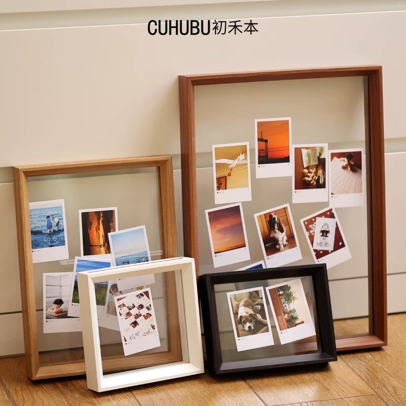 Double-Sided Display Frame for Instax Photos, Postcards, Tickets, and Collectibles