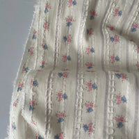 Korean Style Floral Jacquard Cotton Fabric for DIY Apparel