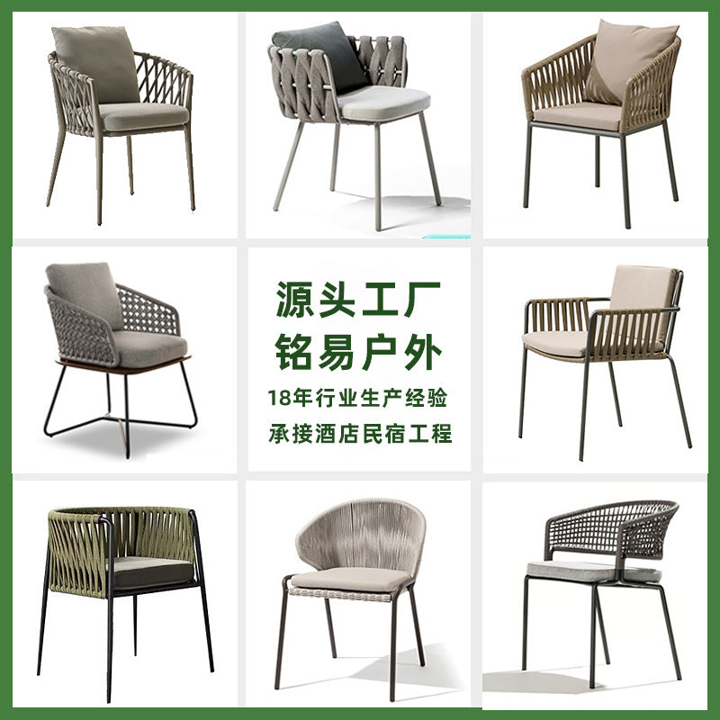 Outdoor Patio Garden Aluminum Wicker Bistro Set with Round Table and Chairs for Balcony Cafe