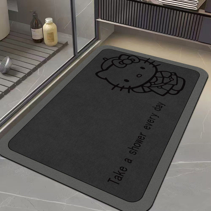 Bathroom Mat Absorbent Non-Slip Diatomaceous Earth Quick Dry Dirt Resistant Floor Mat for Home Bathroom Entrance