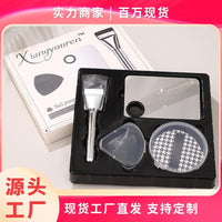 Pineapple Palette Houndstooth Triangle Makeup Sponge and Brush Cleaning Set