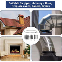 Stainless Steel Wire Chimney Pipe Cleaning Brush with Rod for Rust Removal Polishing