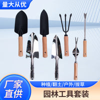 Gardening Hand Tool Set with Trowel, Hoe, Rake, and Weeder for Planting and Digging