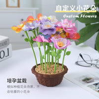 DIY Flower Craft Machine Kit for Kids, Educational Toy for Girls, Handmade Bouquet Maker with Light