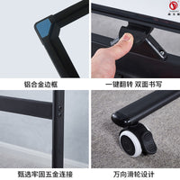 Premium Mobile Magnetic Double-Sided Whiteboard with One-Key Flip for Office Meetings and Training