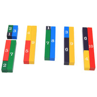Montessori Math Small Colored Number Rods 1-10 for 3-6 Year Olds
