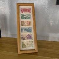 6-Grid Coin Display Frame with Stand for DIY Specimen and Calligraphy Art