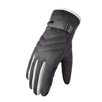 Men's Suede Winter Gloves - Thermal, Touchscreen, Windproof, Non-Slip for Outdoor Cycling