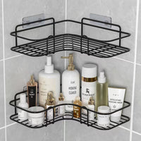 No-Drill Corner Bathroom Shelf Wall-Mounted Storage Organizer for Shower and Vanity
