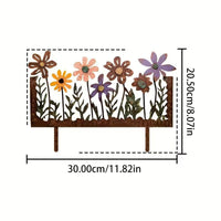 Vintage Rusty Metal Flower Garden Stake Decor for Outdoor Yard and Patio