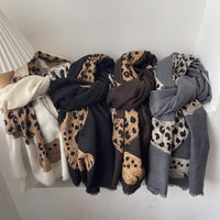 Cheetah Gaze Faux Fur Scarf Shawl for Women, Autumn/Winter Warm Air-Conditioned Room Wrap