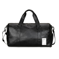 PU Leather Travel Duffel Bag with Shoe Compartment and Wet Pocket for Gym Sports Business Trip