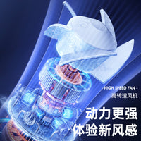 Portable Handheld Turbo Fan with Digital Display, USB Rechargeable, High Endurance for Desk and Outdoor Use