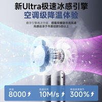 Portable Handheld Cooling Fan with Ice Compress Function, High-Speed Personal Fan for Outdoor Use