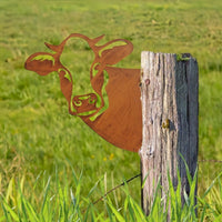 Rusty Metal Silhouette Garden Stakes Outdoor Yard Art Decor