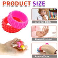 Fidget Sensory Rings Silicone Textured Stress Relief Toy Set