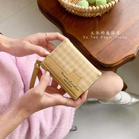 2024 New Korean Style Short Wallet for Women, Cute and Fashionable Foldable Card Holder Coin Purse