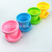 Collapsible Silicone Travel Cup with Lid - Portable Outdoor Water Bottle for Sports & Hiking