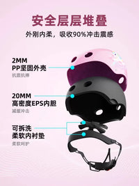 Kids' Adjustable Helmet for Roller Skating Cycling Skateboarding with Knee Pads Set