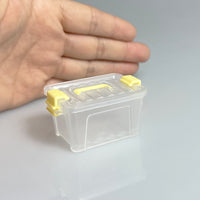 Dollhouse Clear Storage Box with Lid and Handle, Small Plastic Organizer for Miniatures