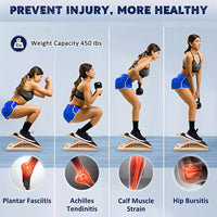 Wooden Slant Board Calf Stretcher for Office and Home Use - Professional Fitness Leg Stretcher