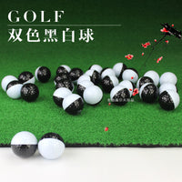 Golf Dual-Color Black & White Practice Balls with Alignment Line, Two-Layer Training Balls